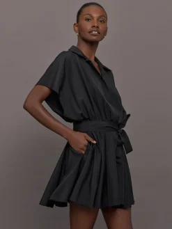Super OS Sleeveless BF NK Shirt Flared Mini Dress