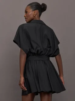 Super OS Sleeveless BF NK Shirt Flared Mini Dress