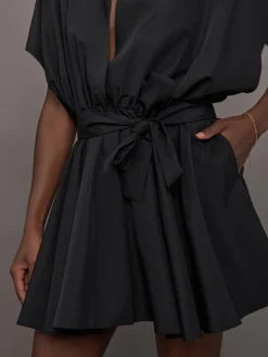 Super OS Sleeveless BF NK Shirt Flared Mini Dress