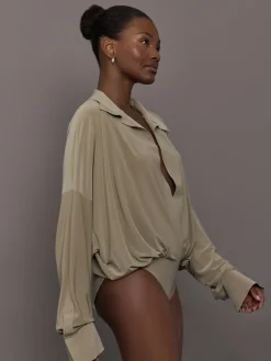Super Oversized Boyfriend NK Shirt Bodysuit