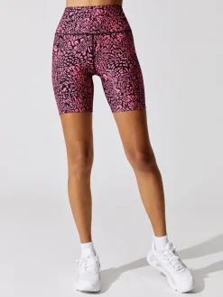 Swirly Leopard Printed Biker Short