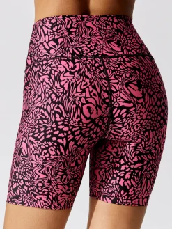 Swirly Leopard Printed Biker Short