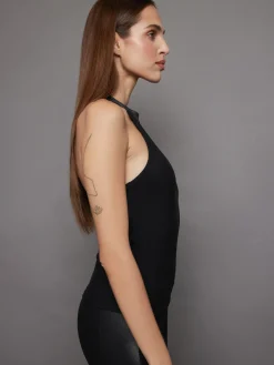 Tuxedo Mock Neck Top