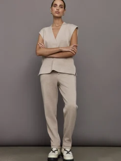 V Neck Knit Vest in Interlock