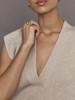 V Neck Knit Vest in Interlock