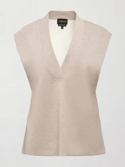 V Neck Knit Vest in Interlock