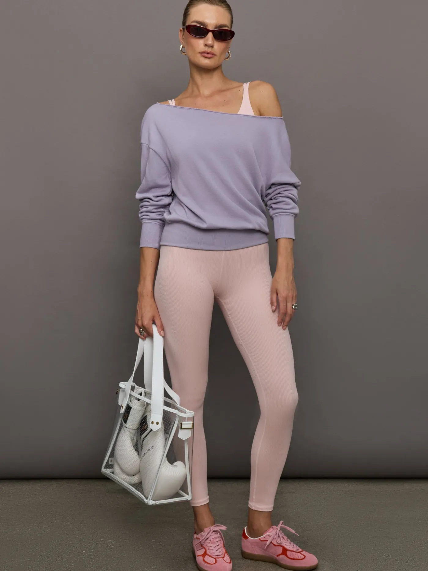 V-Neck Tank in Ribbed Melt