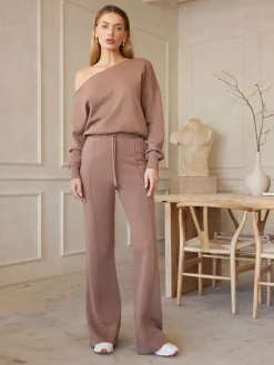 Wide Leg Pintuck Sweatpant in French Terry