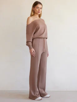 Wide Leg Pintuck Sweatpant in French Terry