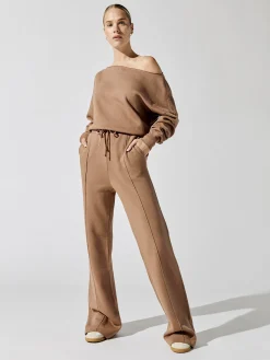 Wide Leg Pintuck Sweatpant in French Terry