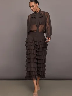 Wide Leg Ruffle Pant