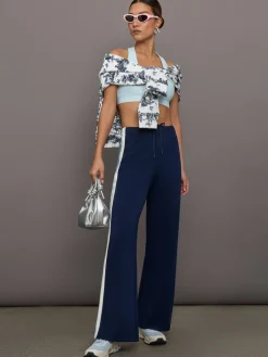 Wide Leg Track Pant in Scuba